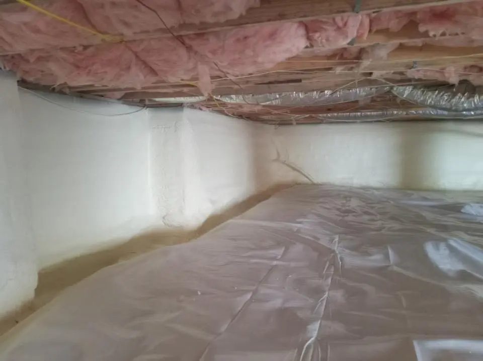 Crawl space encapsulation with closed-cell spray foam for Attic Insulation in Marple